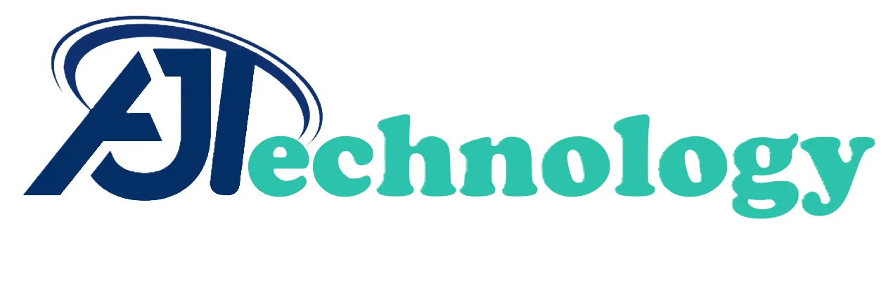 AJ Technology logo featuring a modern design for computer and gadget solutions.