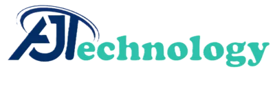AJ Technology logo with computer and gadget icons for SEO.