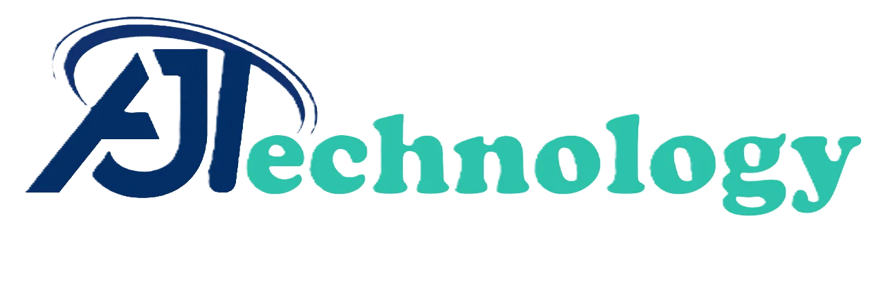 AJ Technology logo with computer and gadget icons for SEO.