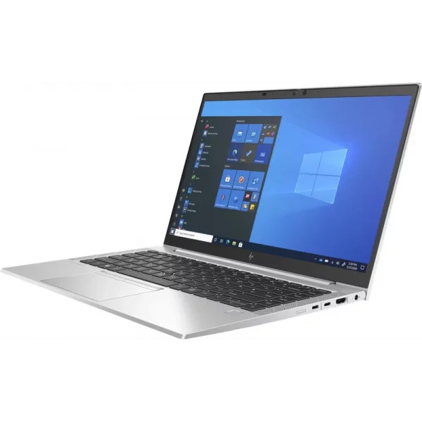 Modern silver laptop displaying Windows 10 desktop interface.