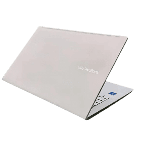 Asus VivoBook S15 S533EA Laptop Silver Asus VivoBook S15 S533EA laptop with partially open lid.