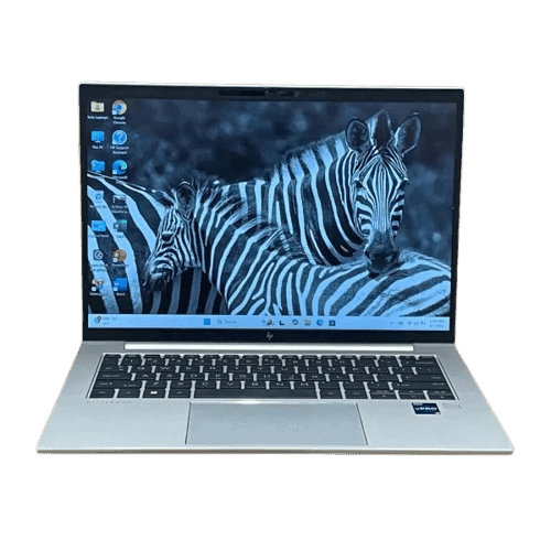 HP EliteBook 840 G9 Laptop for Business HP EliteBook 840 G9 laptop with zebra wallpaper on screen.