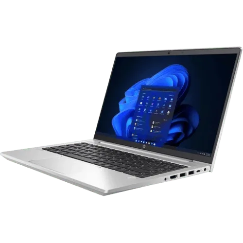 HP EliteBook 840 G9 laptop with Windows 11 display and sleek design.