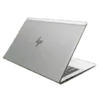Silver HP EliteBook 845 G8 Ryzen 7 Pro laptop with open lid.