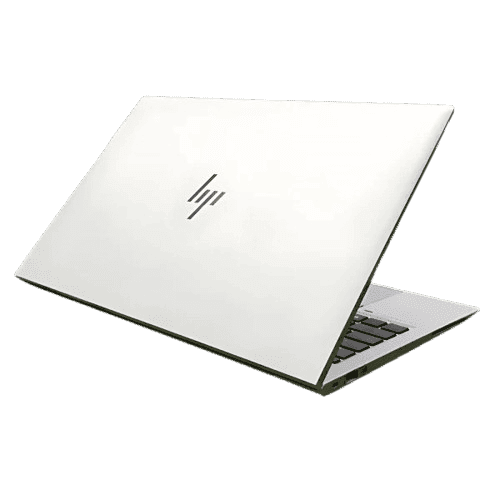 HP EliteBook 850 G8 Laptop White HP EliteBook 850 G8 laptop with logo, partially open.