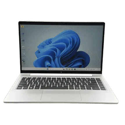 HP Elitebook 645 G10 laptop with Windows 11 desktop display.