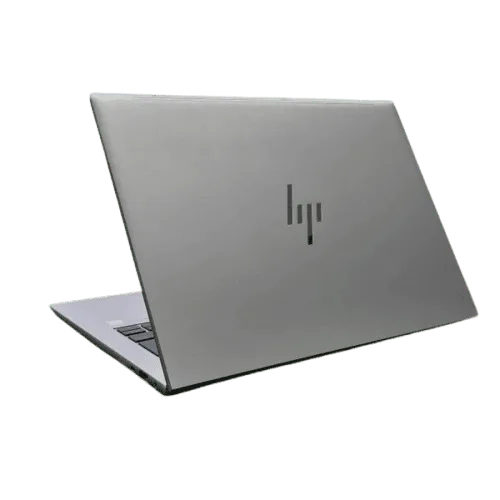 Silver HP ZBook Firefly 14 G11 laptop with logo on back cover.