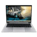HP ZBook Firefly 14 G11 Ryzen 5 Pro laptop with a scenic desktop background.