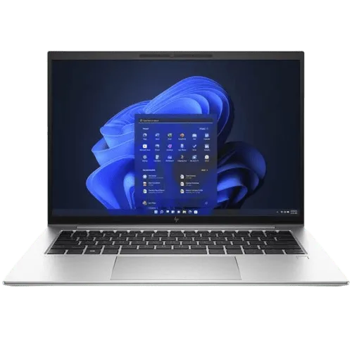 HP EliteBook 845 G9 Ryzen laptop with Windows 11 display.