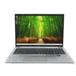 HP EliteBook 865 G9 laptop with forest wallpaper display.