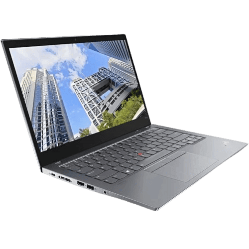 Lenovo ThinkPad T14s G2 Core i5 Laptop Lenovo ThinkPad T14s G2 with cityscape background on screen.