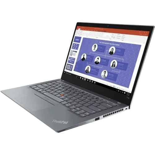 Lenovo ThinkPad T14s G2 with 14-inch display and sleek design.