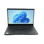 Lenovo ThinkPad X1 Carbon with Windows 11 desktop display.
