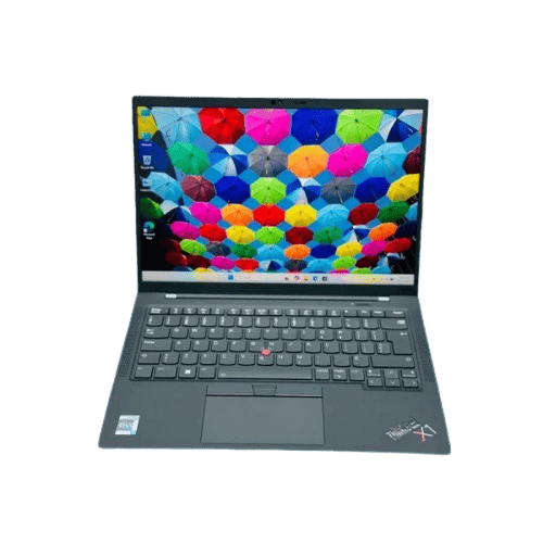 Lenovo ThinkPad X1 Carbon-Gen 10 Laptop Lenovo ThinkPad X1 Carbon-Gen 10 with colorful umbrella wallpaper.