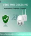 Waterproof outdoor security camera with WiFi and PTZ features.