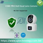 V380 PRO Doll Dual Lens IP Camera with 4G support and 4MP resolution.