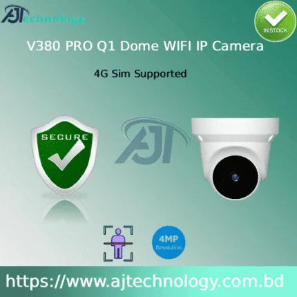 V380 PRO Q1 Dome WIFI IP Camera with 4MP resolution and 4G support.