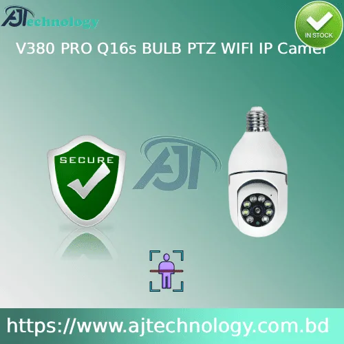 V380 PRO Q16S Bulb PTZ WiFi IP Camera for security and surveillance.