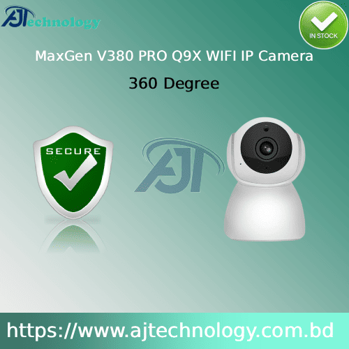 MaxGen V380 PRO Q9X WIFI IP Camera MaxGen V380 PRO Q9X WIFI IP Camera with 360-degree view.