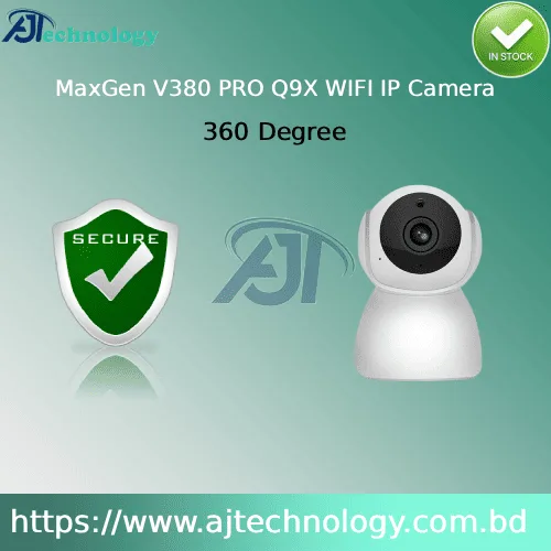 MaxGen V380 PRO Q9X WIFI IP Camera with 360-degree view.